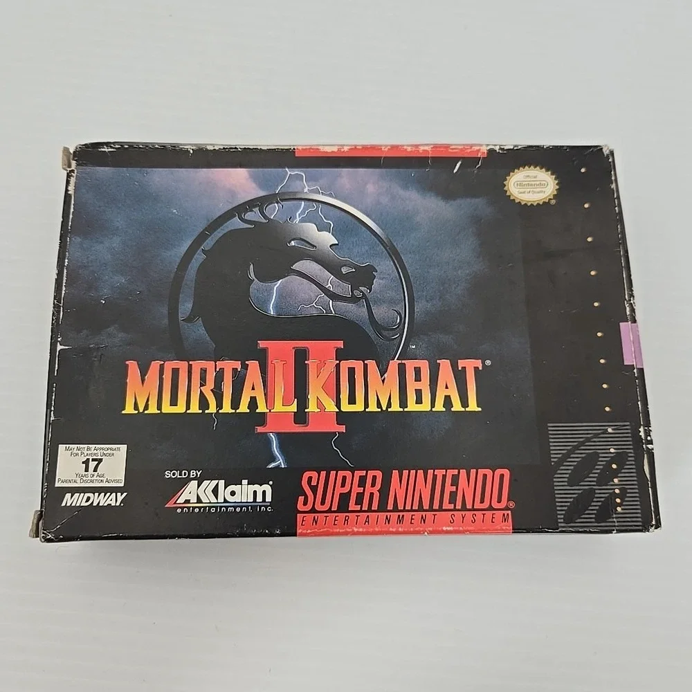 Mortal Kombat II for the Super Nintendo (SNES) w/ Original Box,‎ Clean Cart